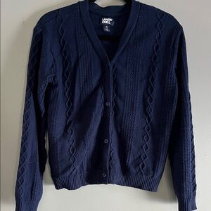 Lands' End Women’s Dark Blue Cardigan Sweater